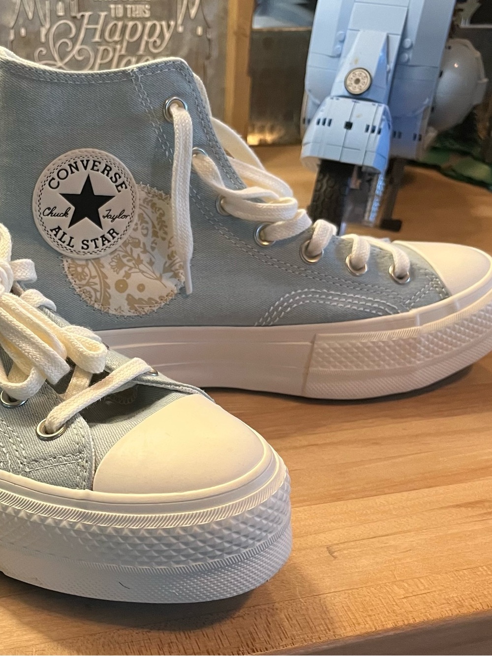 Converse High Top Sneakers - Blue/Blue/Egret, size Women’s 8.5, new with box. - Picture 10 of 10